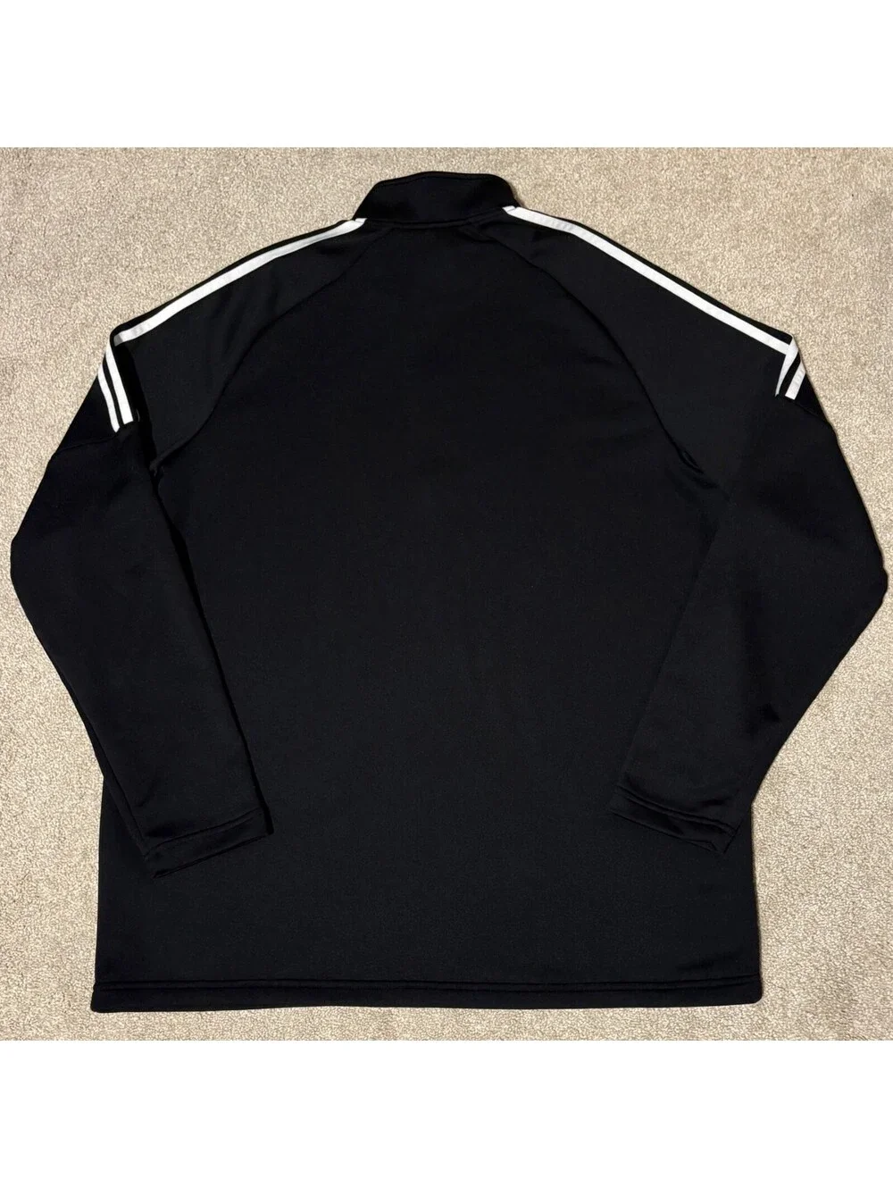 Adidas Golf Mens XL 1/4 Zip Pullover Black Jumper Sweatshirt Top 3 Stripe Sport